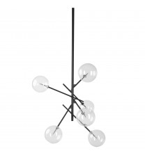 Industrial Black Metal Six Bulb Hanging Light