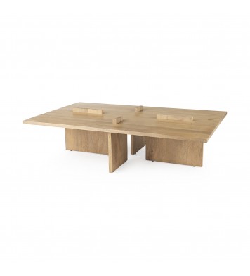 34" Natural Rectangular Coffee Table