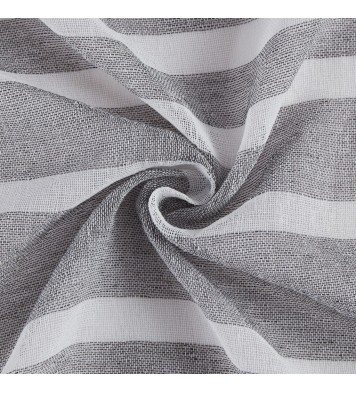 Silvery Gray and White Striped Shower Curtain