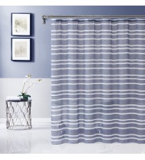 Navy and White Striped Shower Curtain