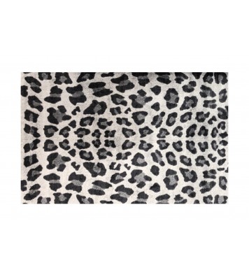 2' x 4' Black and Gray Cheetah Washable Floor Mat