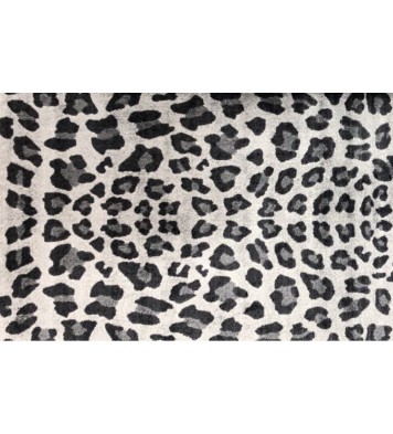 2' x 4' Black and Gray Cheetah Washable Floor Mat