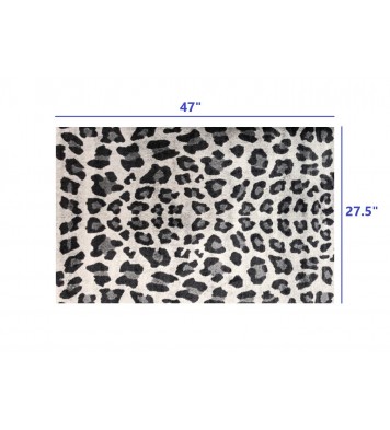 2' x 4' Black and Gray Cheetah Washable Floor Mat