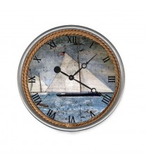 15" Vintage Nautical Sailboats Wall Clock