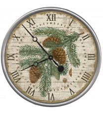 18" Vintage Douglas Fir Pine Sprig Wall Clock