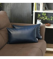 Decorative Vegan Faux Leather Throw Pillow Set of 2