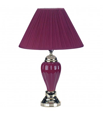 27" Red Ceramic Bedside Table Lamp With Red Shade