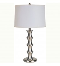 30" Black Solid Wood Bedside Table Lamp With White Shade