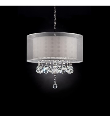 Chic Silver Ceiling Lamp with Crystal Accents and Silver Shade