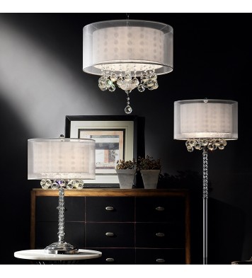 Chic Silver Ceiling Lamp with Crystal Accents and Silver Shade