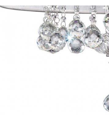 Chic Silver Ceiling Lamp with Crystal Accents and Silver Shade