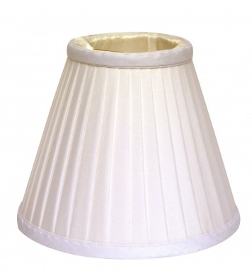 5" White Set of 6 Slanted Pleat Chandelier Silk Lampshades