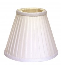 5" White Set of 6 Slanted Pleat Chandelier Silk Lampshades