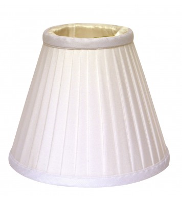 5" White Set of 6 Slanted Pleat Chandelier Silk Lampshades