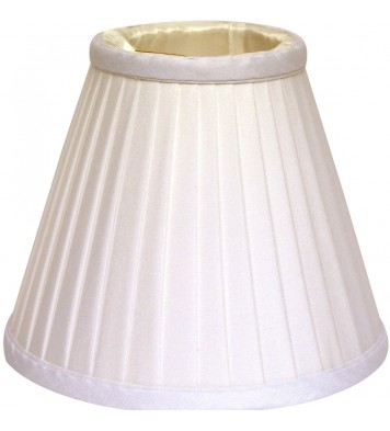 5" White Set of 6 Slanted Pleat Chandelier Silk Lampshades