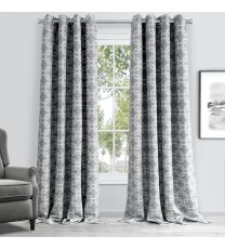 84" Silver Interlock Pattern Window Curtain Panel