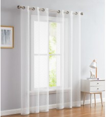 84" White Sprinkled Embellishment Window Curtain Panel