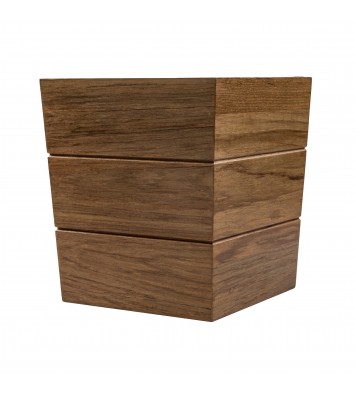 12" Traditional Solid Teak Large Waste Basket