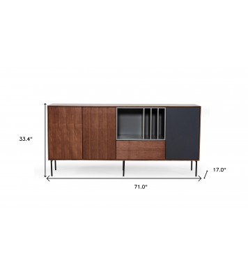 Urban Warm 71" Brown Gray and Charcoal Buffet Server