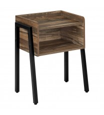 23" Black And Brown End Table With Shelf