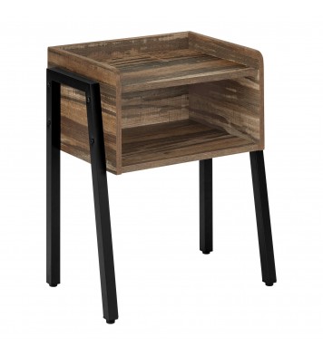 23" Black And Brown End Table With Shelf