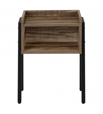 23" Black And Brown End Table With Shelf