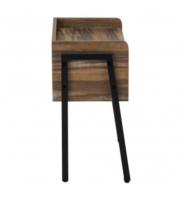 23" Black And Brown End Table With Shelf