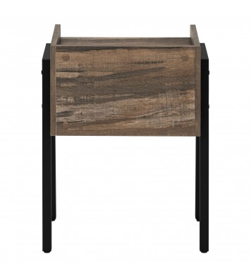 23" Black And Brown End Table With Shelf