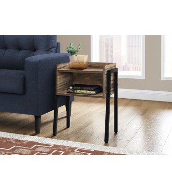 23" Black And Brown End Table With Shelf