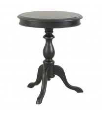 25" Black Manufactured Wood Round End Table