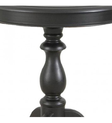 25" Black Manufactured Wood Round End Table