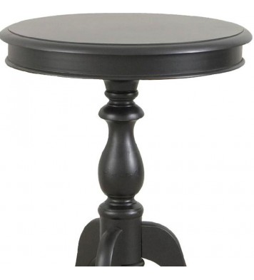 25" Black Manufactured Wood Round End Table