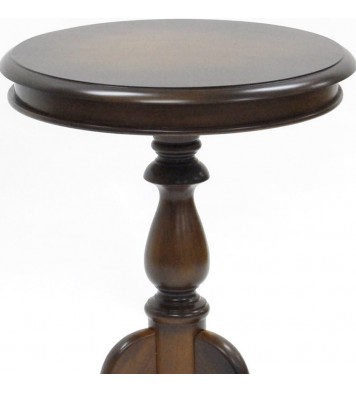 25" Dark Brown Manufactured Wood Round End Table