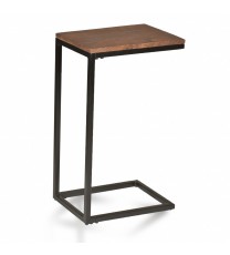 25" Black And Chestnut Solid Wood Rectangular End Table