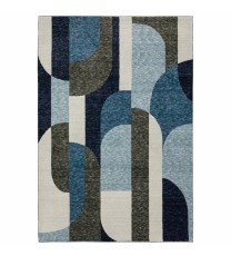 6' X 9' Blue And Gray Geometric Power Loom Area Rug