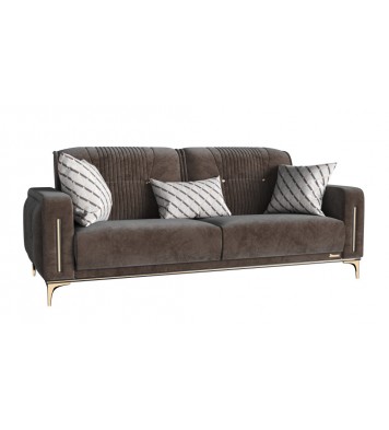 85" Brown Microfiber Sleeper Sofa With Two Toss Pillows