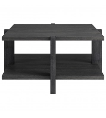 35" Gray Manufactured Wood Square Coffee Table With Shelf