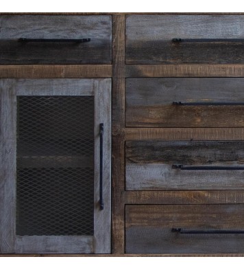 71" Brown Solid and Manufactured Wood Distressed Buffet Table