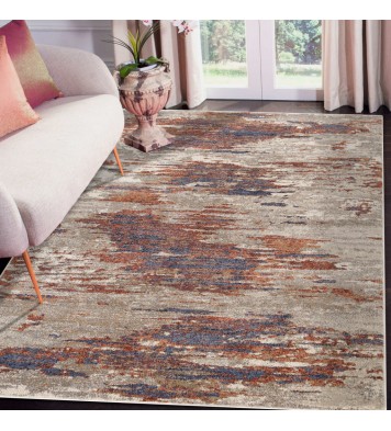 8' x 10' Beige Abstract Power Loom Area Rug