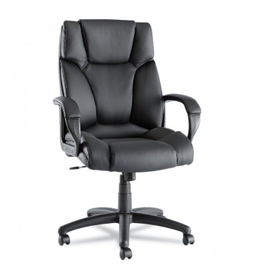 High-Back Swivel Tilt Black Soft Touch Leather Office Chair