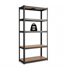 Black Heavy Duty 60-inch 5 Tier Adjustable Shelving Unit Garage Storage Rack