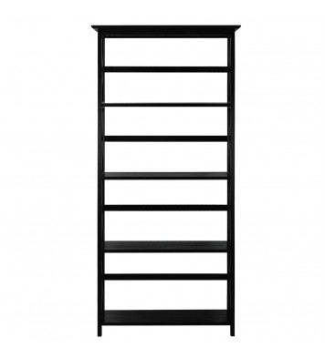 Tall 5-Tier Bookcase in Black Wood Finish