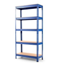 Heavy Duty 60 inch Adjustable 5-Shelf Metal Storage Rack in Navy Blue