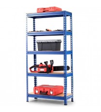 Heavy Duty 60 inch Adjustable 5-Shelf Metal Storage Rack in Navy Blue