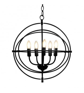 5 Light Brass Rustic Industrial Rotating Metal Chandelier