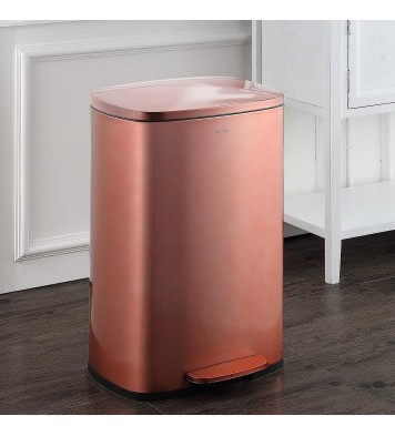 Set of 2 - Copper Gold Step-on Trash Can - 13-Gallon and 1.3-Gallon