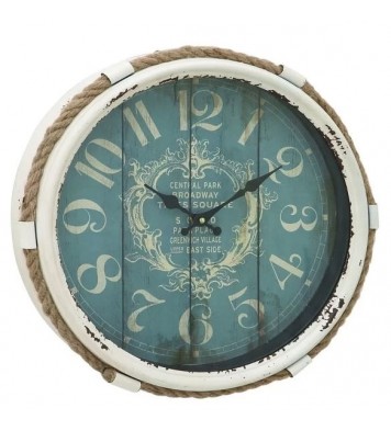 17-inch Nautical Blue Vintage Style Wall Clock