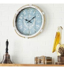 17-inch Nautical Blue Vintage Style Wall Clock