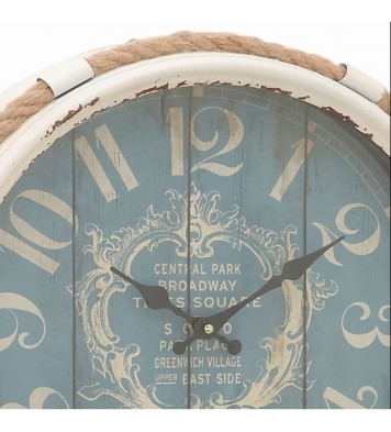 17-inch Nautical Blue Vintage Style Wall Clock