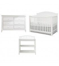 3 Piece Crib Changing Station 6 Drawer Dresser Nursery Furniture Set White